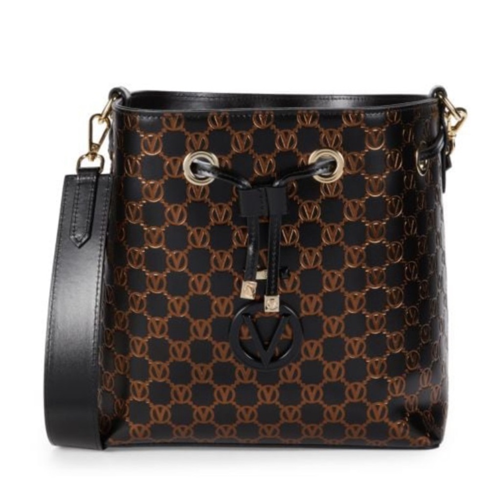 VALENTINO BY MARIO VALENTINO Karl Monogram Leather Shoulder Bag